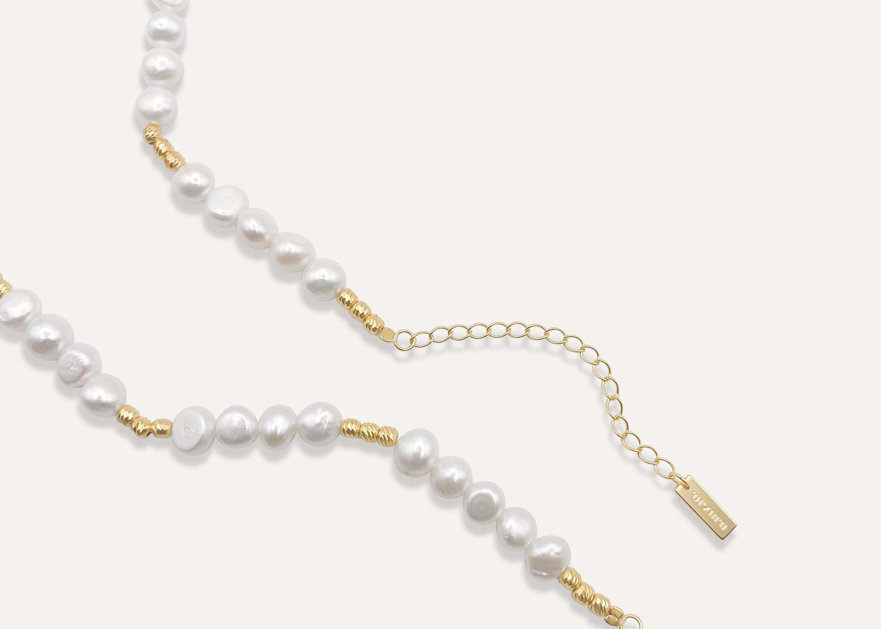 Gold Pearl Necklace 